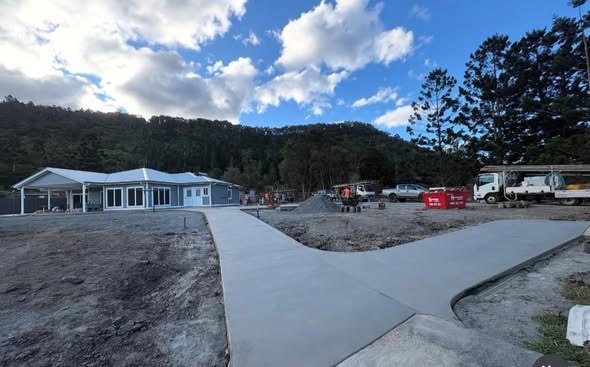 Site set out and formed up ready for a concrete pour